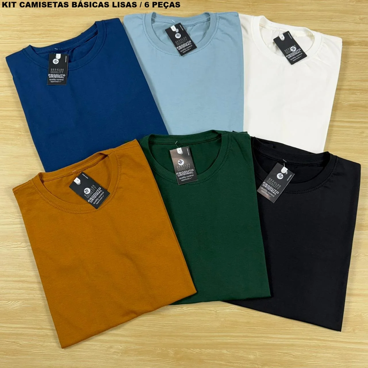 KIT CAMISETAS BÁSICAS LISAS – 6CBL01