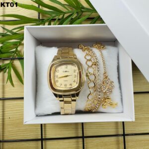 KIT FEM. PULSEIRA + RÉLOGIO - KT01